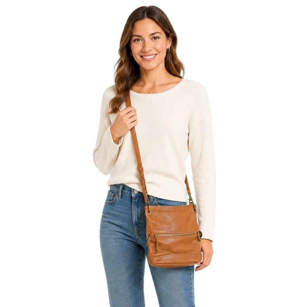 The Sak Women's Adjustable Strap Multi Pocket Purse Crossbody Shoulder Bag OS